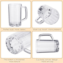 Load image into Gallery viewer, GUYUCOM Clear Plastic Beer Mug with Handles (16 oz, 10 Pcs)