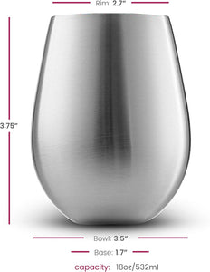 GUYUCOM 18oz Stainless Steel Wine Tumbler Set of 4